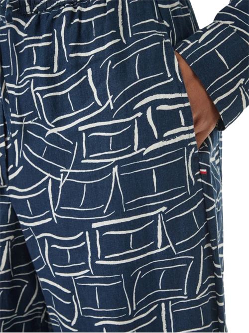 Pantaloni in lino con stampa Tommy Hilfiger | WW0WW489700GY